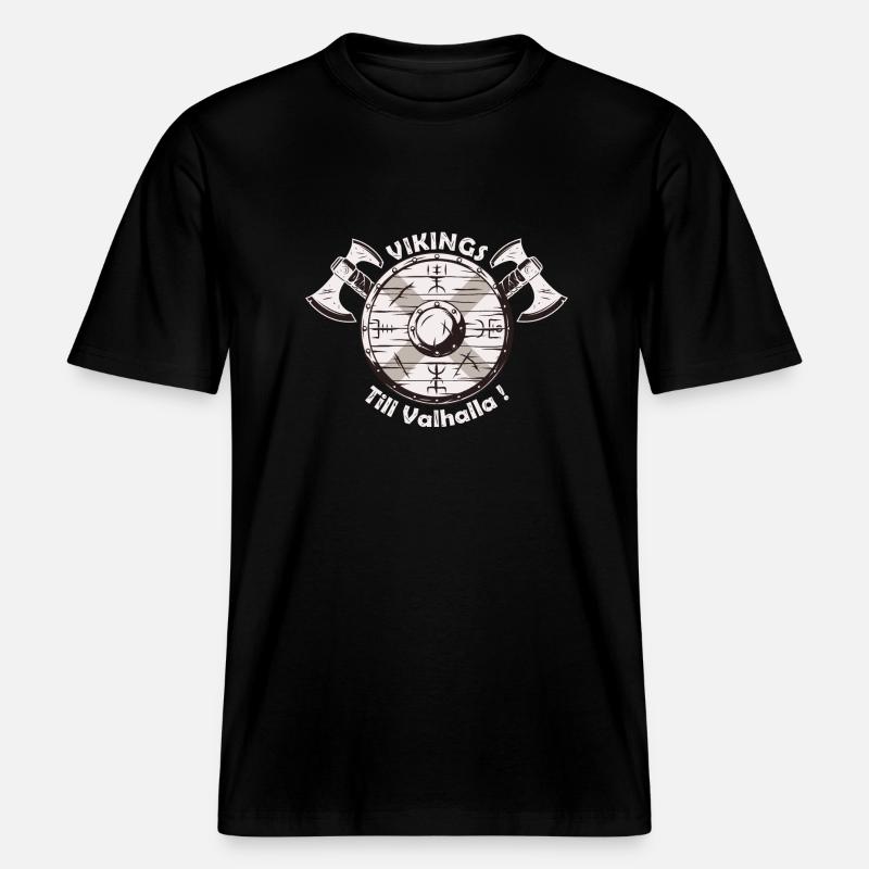 Vikings Till valhalla - RELAXED FIT Unisex Organic T-Shirt - Schwarz