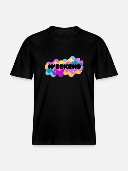 Weekend Vibes Shirt - RELAXED FIT Unisex Organic T-Shirt - black