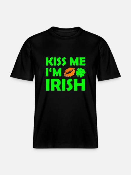 Kiss Me in Irish - RELAXED FIT Unisex Organic T-Shirt - black