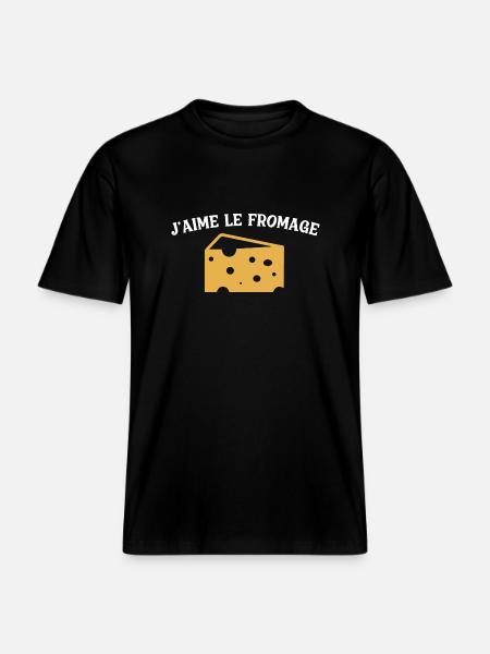 I love cheese -  RELAXED FIT Unisex Organic T-Shirt - black