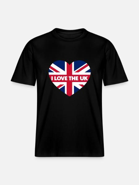 I LOVE THE UK - RELAXED FIT Unisex Organic T-Shirt - black