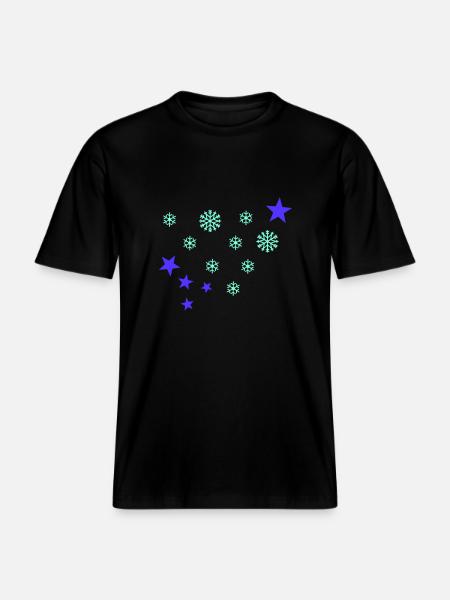 Schneeflocken -  RELAXED FIT Unisex Organic T-Shirt - Schwarz