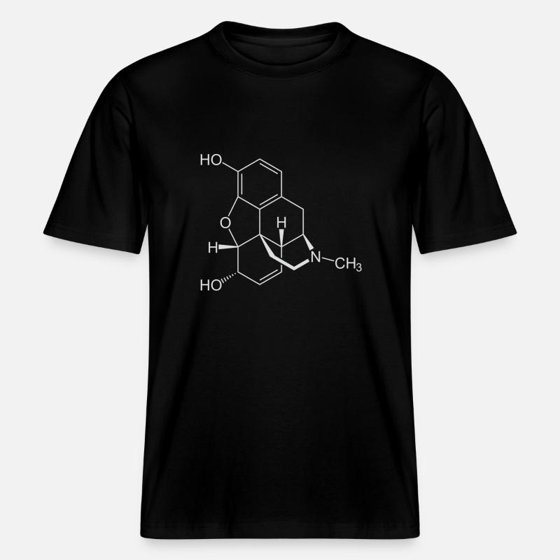 Morphine structural formula - RELAXED FIT Unisex Organic T-Shirt - black