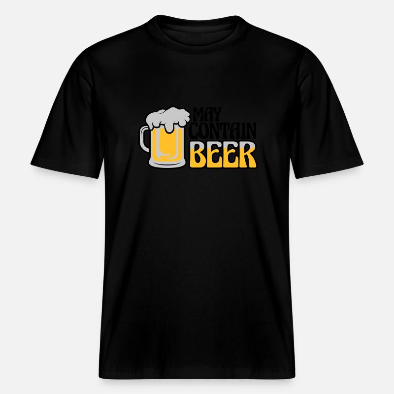May Contain Beer Spruch - RELAXED FIT Unisex Organic T-Shirt - Schwarz