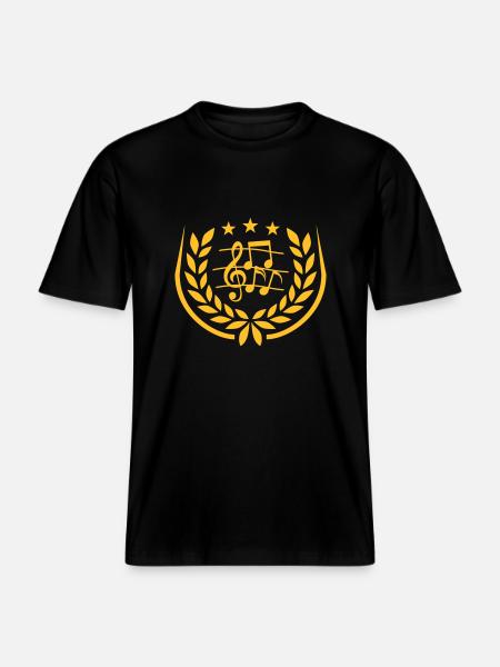 Laurel wreath Music clef - RELAXED FIT Unisex Organic T-Shirt - black