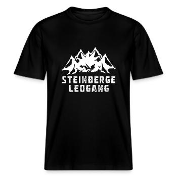 Steinberge Leogang Steinernes Meer Österreich -  RELAXED FIT Unisex Organic T-Shirt - Schwarz - Vorne - Alina (178cm) & Michal (187cm)