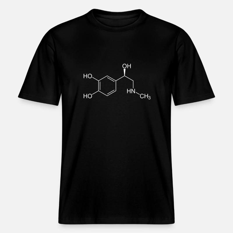 Adrenalin Strukturformel -  RELAXED FIT Unisex Organic T-Shirt - Schwarz