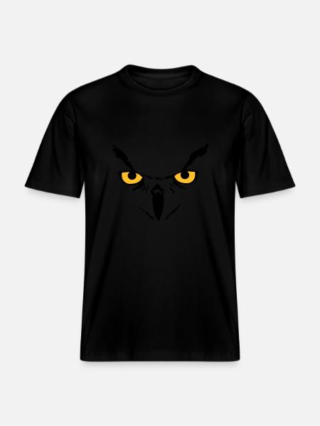 Owl face -  RELAXED FIT Unisex Organic T-Shirt - Schwarz