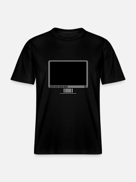 Icon Logo Computer Screen -  RELAXED FIT Unisex Organic T-Shirt - black