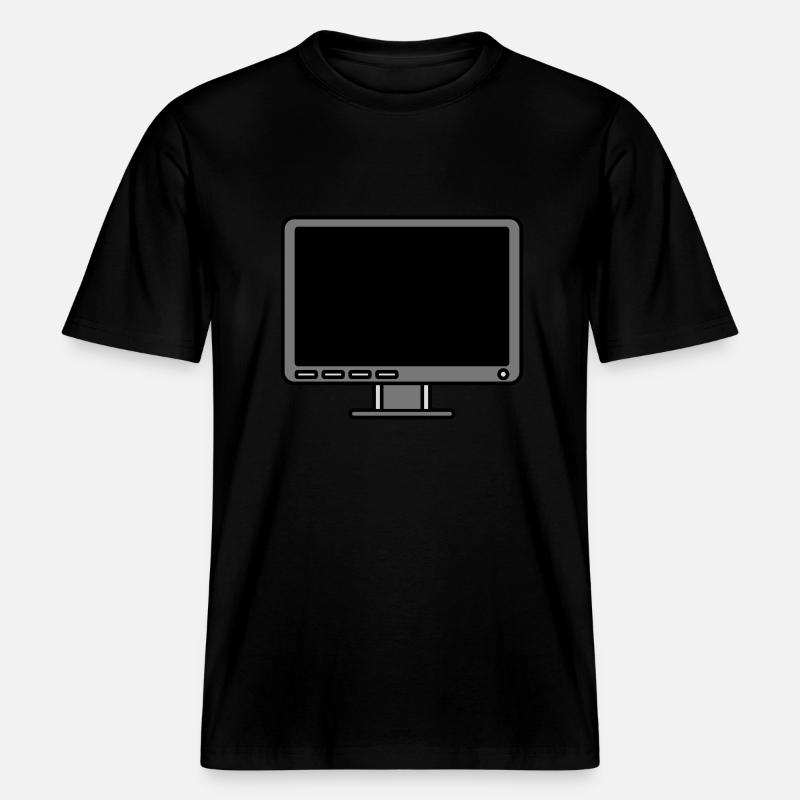 Icon Logo Computer Bildschirm -  RELAXED FIT Unisex Organic T-Shirt - Schwarz
