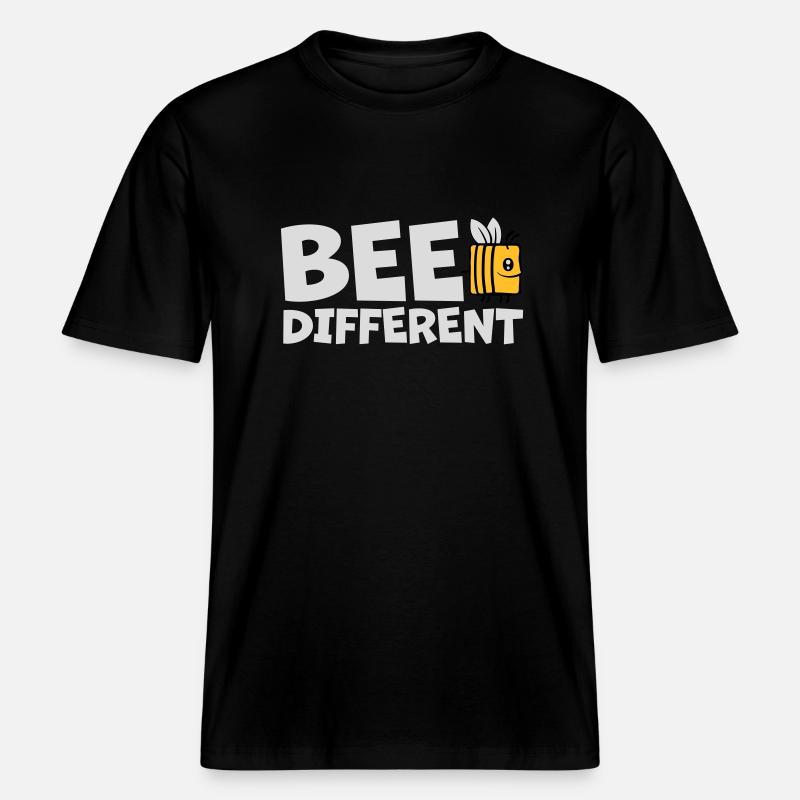 bee different saying quote -  RELAXED FIT Unisex Organic T-Shirt - black