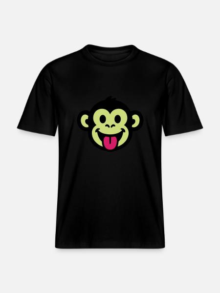 Affe Lustig Comic - RELAXED FIT Unisex Organic T-Shirt - Schwarz