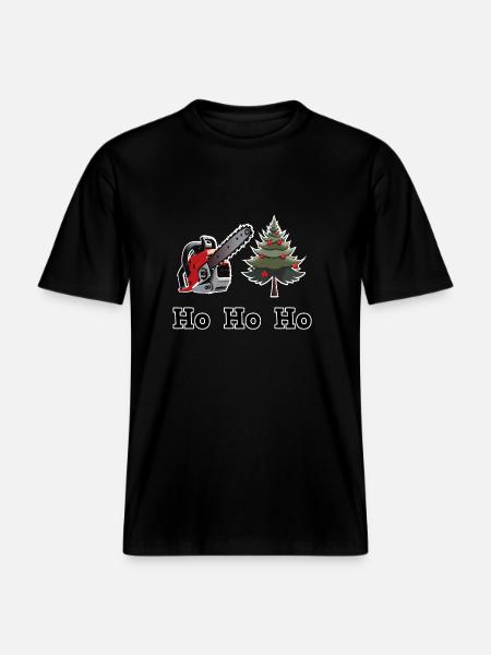 Weihnachtsbaum Kettensägentraum -  RELAXED FIT Unisex Organic T-Shirt - Schwarz