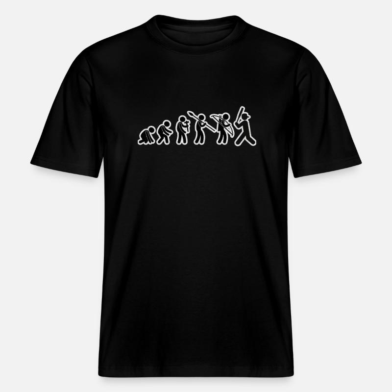 Evolution Baseball Noir Grunge -  T-shirt unisexe RELAXED FIT en coton bio - noir