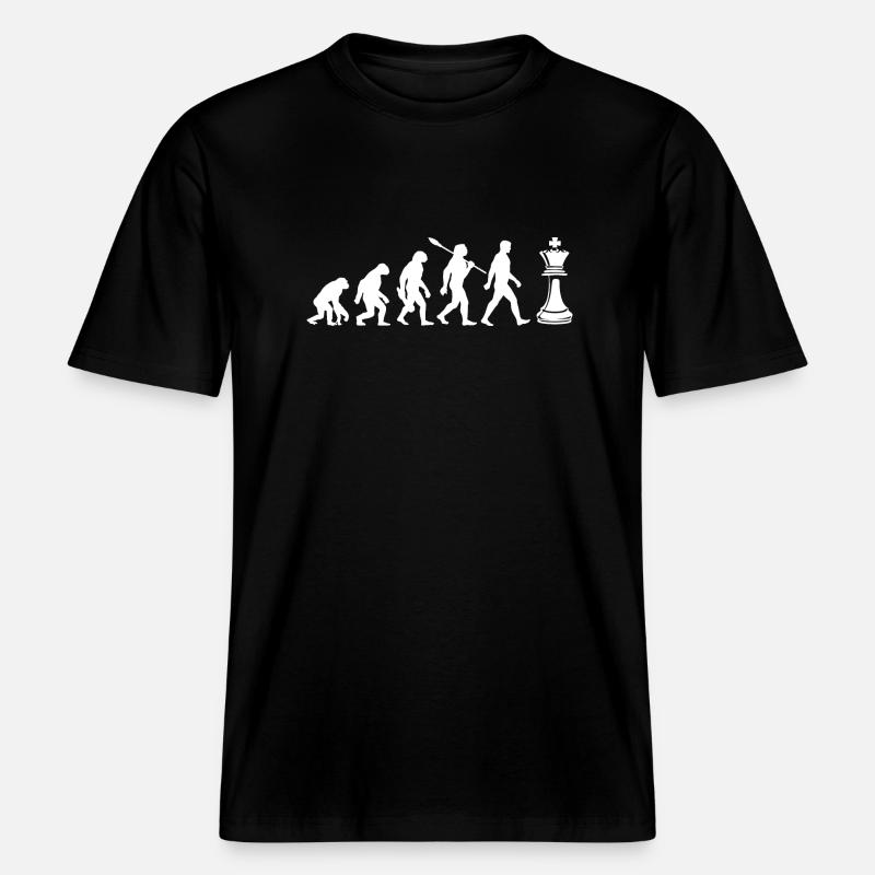 Evolution - Schach - Schachspieler -  RELAXED FIT Unisex Organic T-Shirt - Schwarz