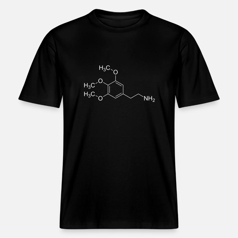 Mescalin Meskalin Strukturformel -  RELAXED FIT Unisex Organic T-Shirt - Schwarz
