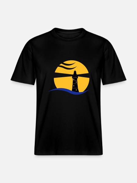 leuchtturm_02 -  RELAXED FIT Unisex Organic T-Shirt - Schwarz