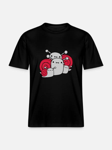 Parents Children Snails -  RELAXED FIT Unisex Organic T-Shirt - black