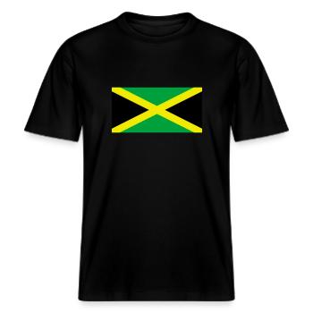 Jamaika -  RELAXED FIT Unisex Organic T-Shirt - Schwarz - Vorne - Alina (178cm) & Michal (187cm)