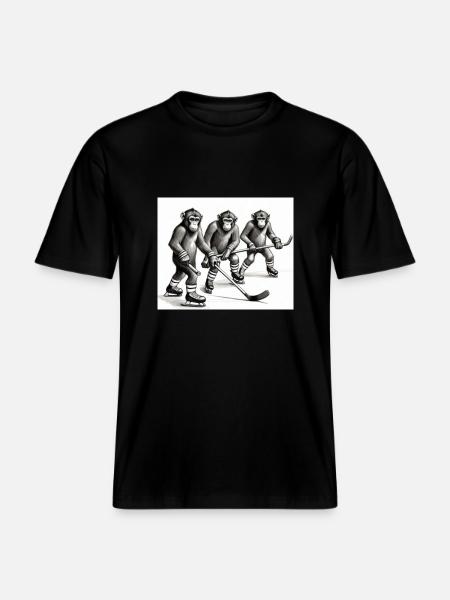 MonkeyHockey - RELAXED FIT Unisex Organic T-Shirt - Schwarz