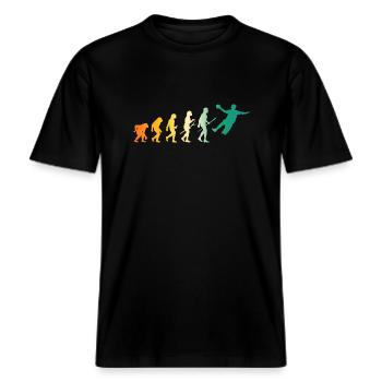 Handballer Evolution Handball -  RELAXED FIT Unisex Organic T-Shirt - Schwarz - Vorne - Alina (178cm) & Michal (187cm)