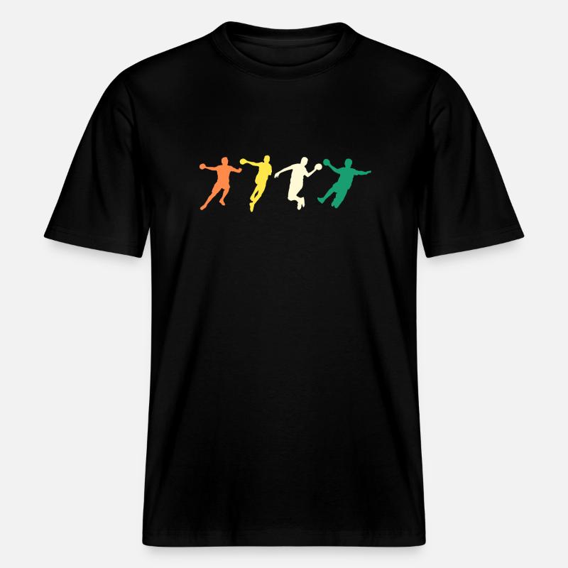 Handball Joueurs Evolution Handball -  T-shirt unisexe RELAXED FIT en coton bio - noir