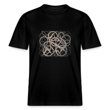 Noorse mythologie Urnes Style Viking Art opnieuw uitgevonden -  Uniseks RELAXED FIT bio-T-shirt - zwart - Voor - Alina (178cm) & Michal (187cm)