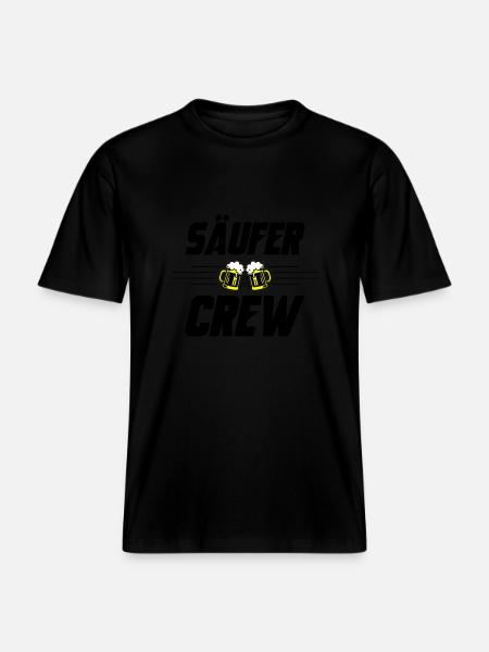Säufer Crew Bier - RELAXED FIT Unisex Organic T-Shirt - Schwarz