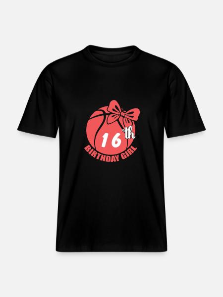 Basket-ball 16e anniversaire Basketteur - T-shirt unisexe RELAXED FIT en coton bio - noir