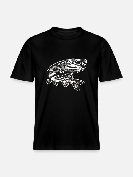Hecht mit kontur -  RELAXED FIT Unisex Organic T-Shirt - Schwarz