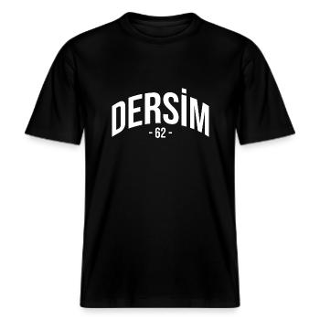 Dersim 62 Türkei Turkiye Geschenk Urlaub Kurden -  RELAXED FIT Unisex Organic T-Shirt - Schwarz - Vorne - Alina (178cm) & Michal (187cm)