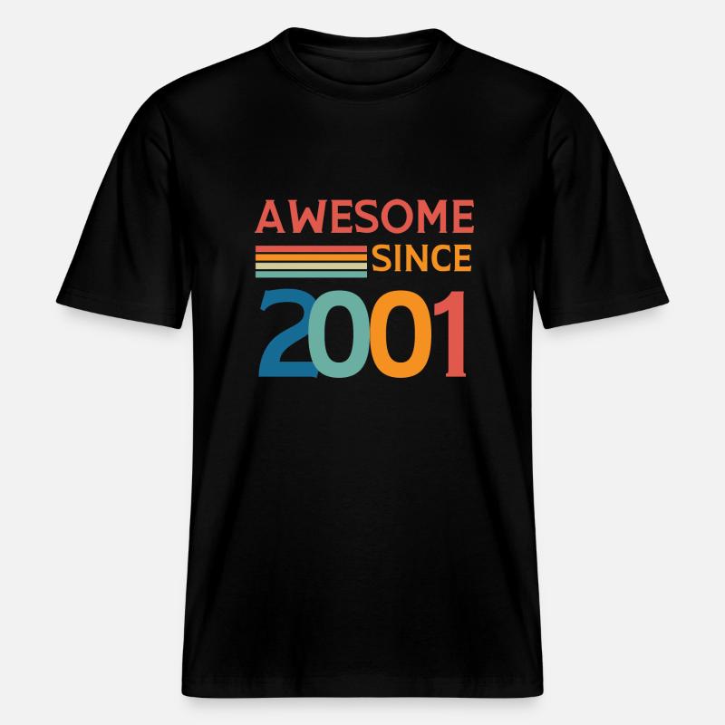 Awesome since 2001 -  T-shirt unisexe RELAXED FIT en coton bio - noir