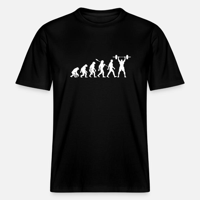 Evolution - Haltérophilie - Musculation -  T-shirt unisexe RELAXED FIT en coton bio - noir