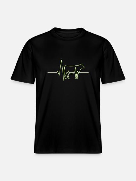 t Kuhbauer Herzschlag -  RELAXED FIT Unisex Organic T-Shirt - Schwarz
