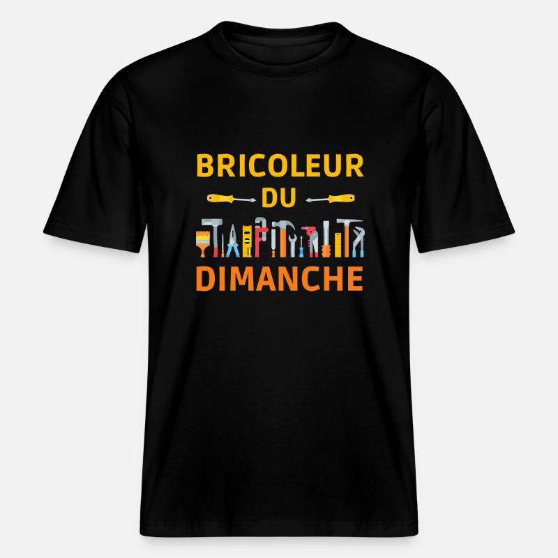BRICOLEUR DU DIMANCHE -  T-shirt unisexe RELAXED FIT en coton bio - noir
