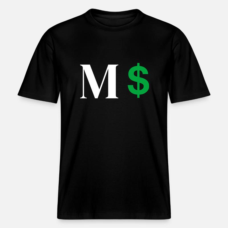 Lettre m dollar - T-shirt unisexe RELAXED FIT en coton bio - noir