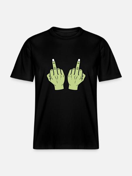 Middle Finger Hand - RELAXED FIT Unisex Organic T-Shirt - black