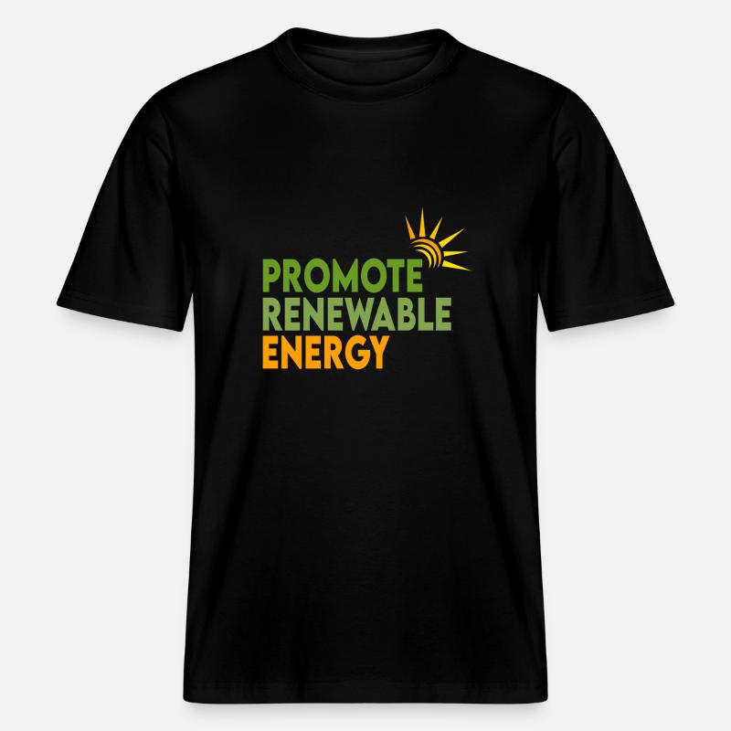 Renewable energies -  RELAXED FIT Unisex Organic T-Shirt - black