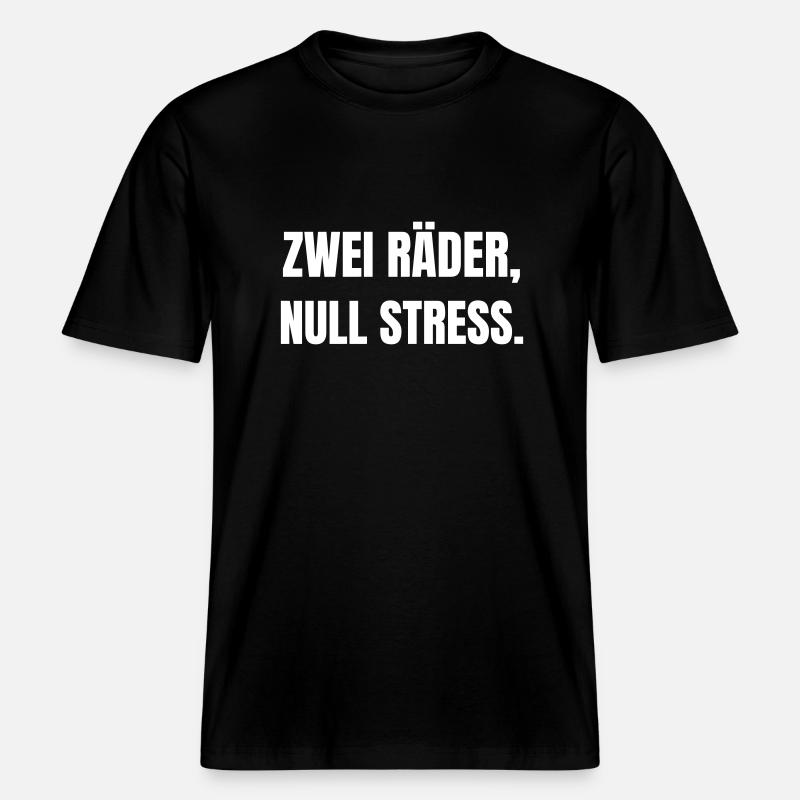 Deux roues, zéro stress. -  T-shirt unisexe RELAXED FIT en coton bio - noir