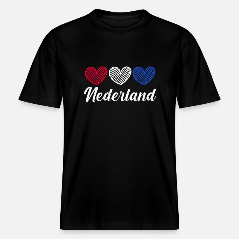 Pays-Bas Pays-Bas - T-shirt unisexe RELAXED FIT en coton bio - noir