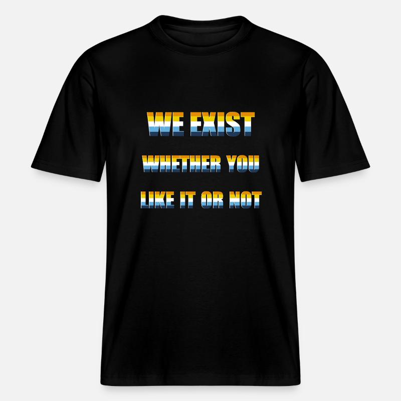 Nous existons - AroAce Flag - T-shirt unisexe RELAXED FIT en coton bio - noir