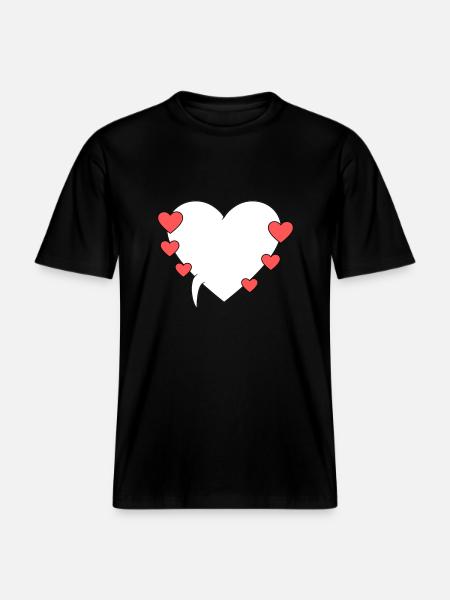 Speech Bubble with Hearts 3 - RELAXED FIT Unisex Organic T-Shirt - black