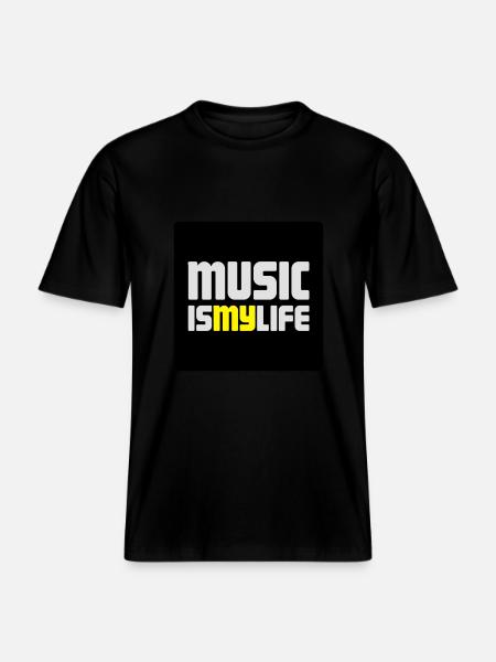 music i smy life - RELAXED FIT Unisex Organic T-Shirt - black