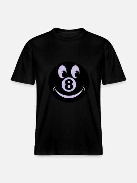 8 ball smiley vecto - RELAXED FIT Unisex Organic T-Shirt - black