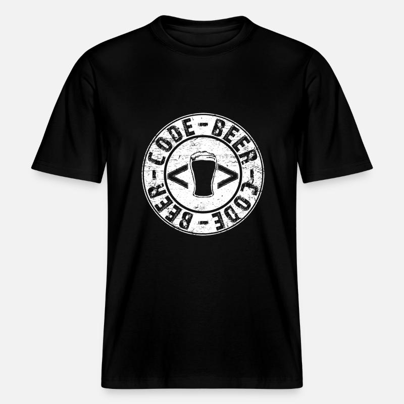 Beer and Code -  RELAXED FIT Unisex Organic T-Shirt - Schwarz