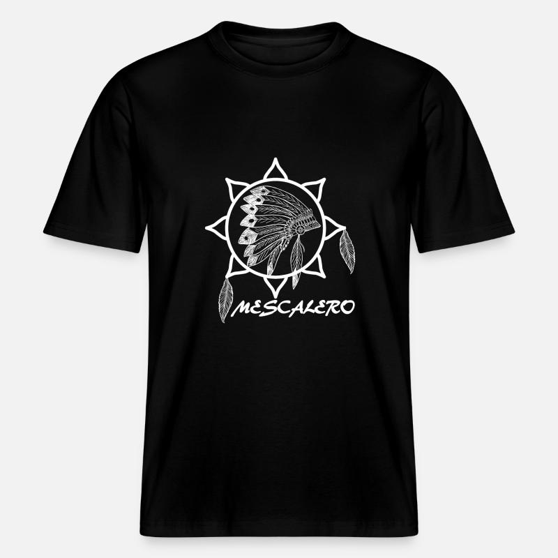 Mescalero Apache Indien - Blanc -  T-shirt unisexe RELAXED FIT en coton bio - noir