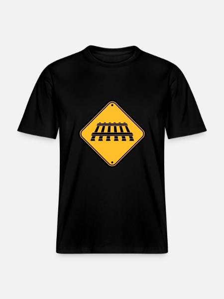 Attention track sign - RELAXED FIT Unisex Organic T-Shirt - black