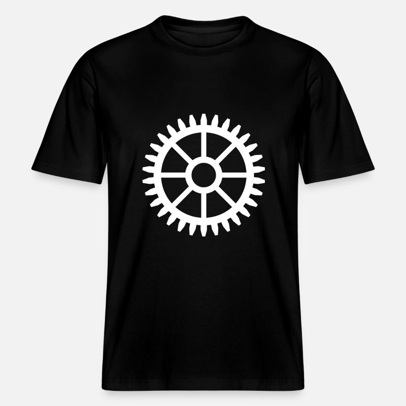 Conception de modèle d'engrenage -  T-shirt unisexe RELAXED FIT en coton bio - noir