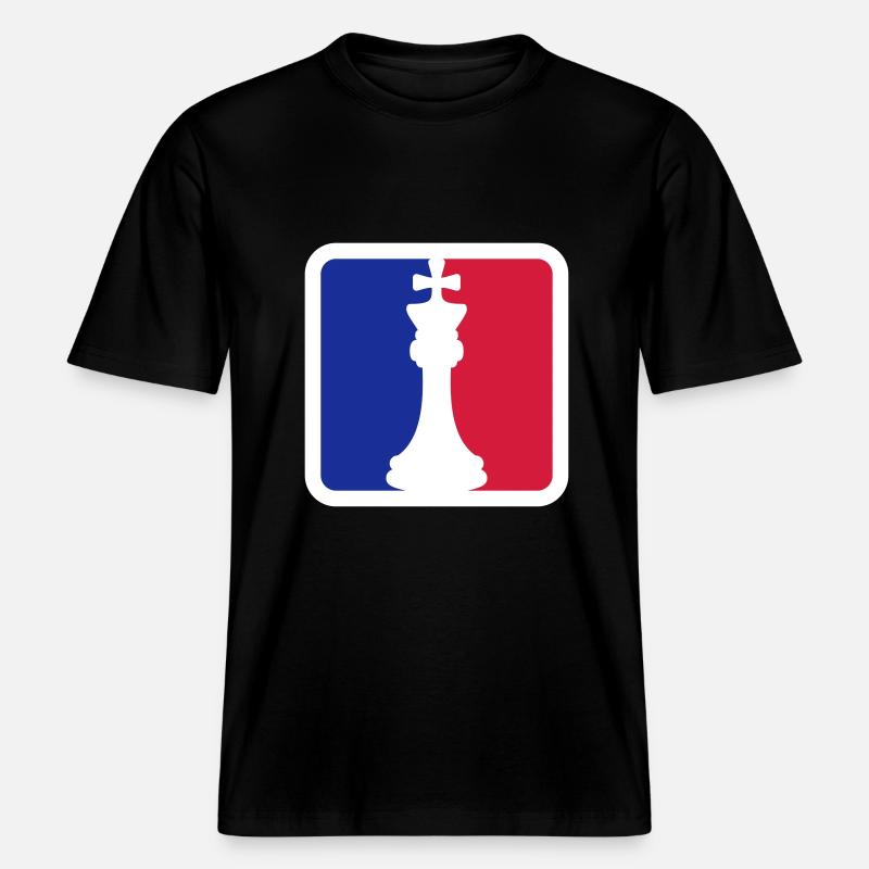 Les échecs Rouge Bleu - T-shirt unisexe RELAXED FIT en coton bio - noir