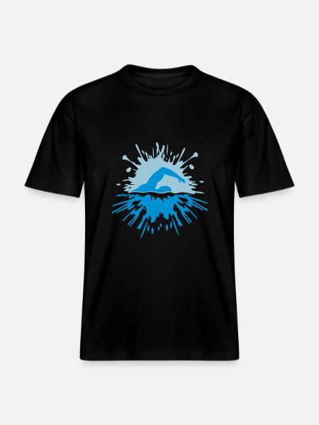 Klecks Sport Swimmer - RELAXED FIT Unisex Organic T-Shirt - black